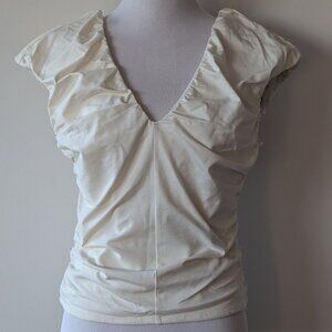 J Crew Ruched Top in Cream sz M (NWT)